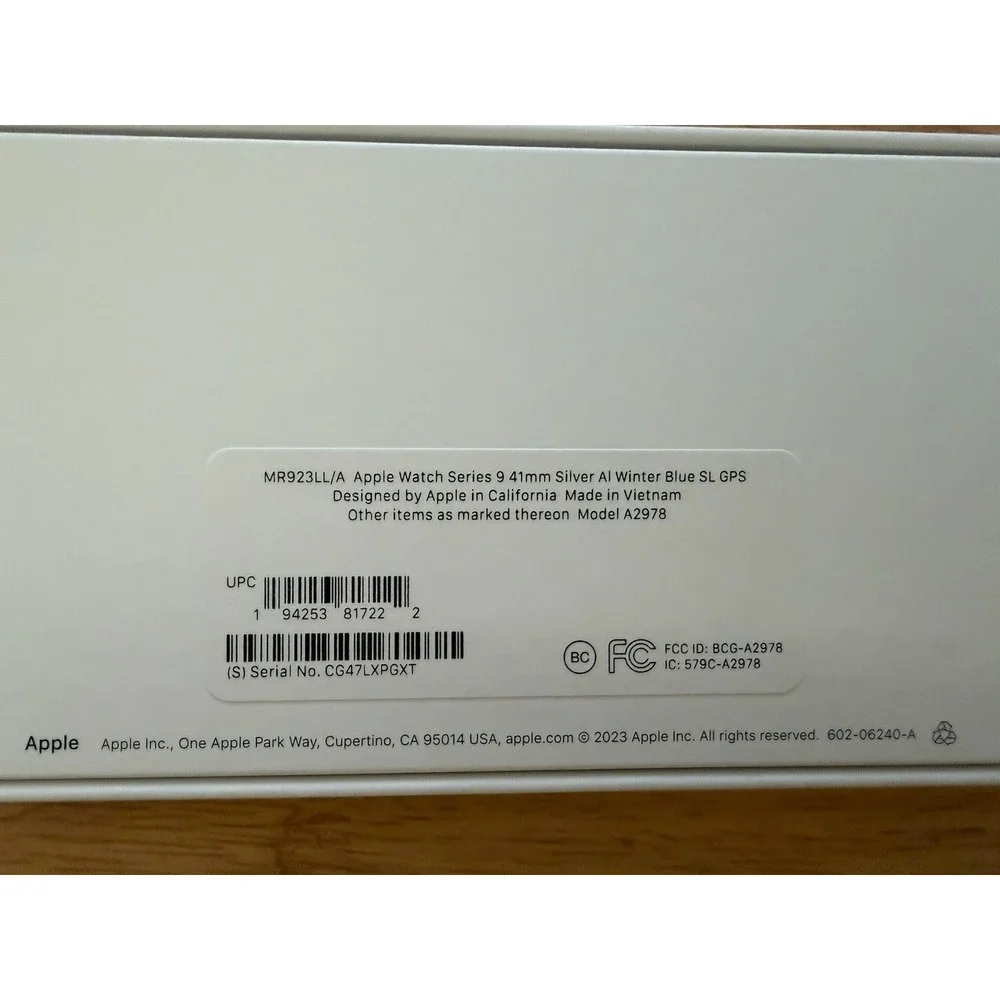 Apple Watch Series 9 41mm (Cellular/GPS) Aluminum Silver S/M Blue Band - Sealed